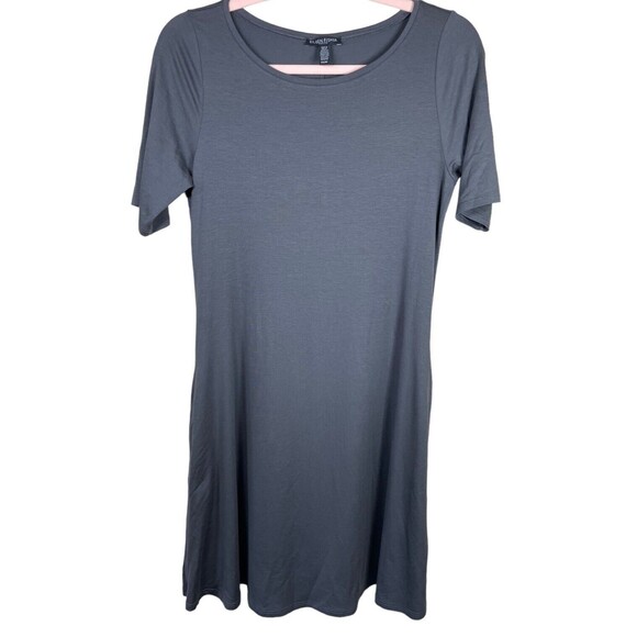 Eileen Fisher Gray Dress Womens PS. Stretch Viscose Jersey‎ V Neck - Picture 1 of 11